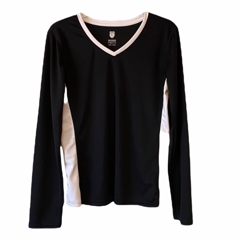 K-Swiss Black Long Sleeve Athleisure Shirt Sz Large